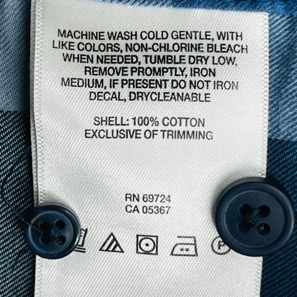 Columbia Mens Blue Plaid Shirt Button Down Size L Long Sleeve - Picture 12 of 12